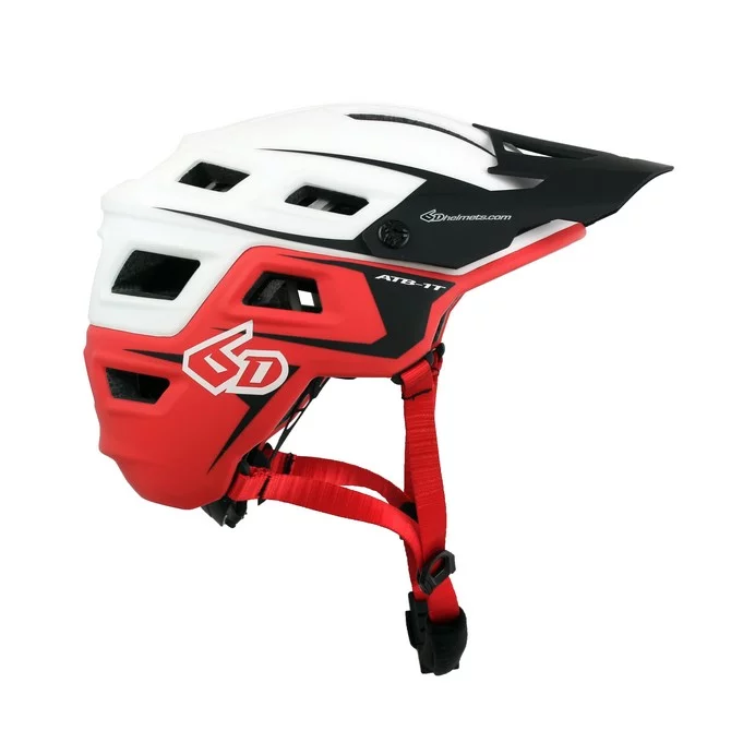 Mountain Bike Helmet White/Red (Medium to Large)