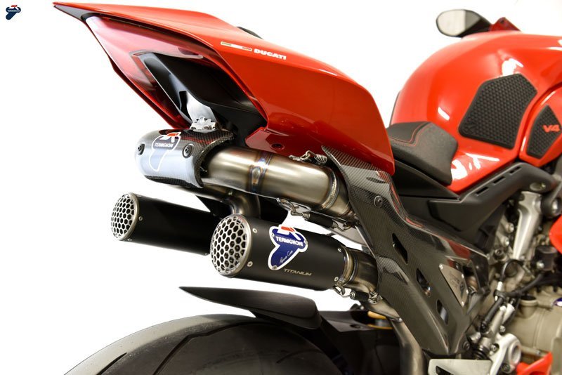 DUCATI PANIGALE V4 - STREETFIGHTER V4 BLACK TWIN SILENCERS TITANIUM WSBK - BLACK TITANIUM