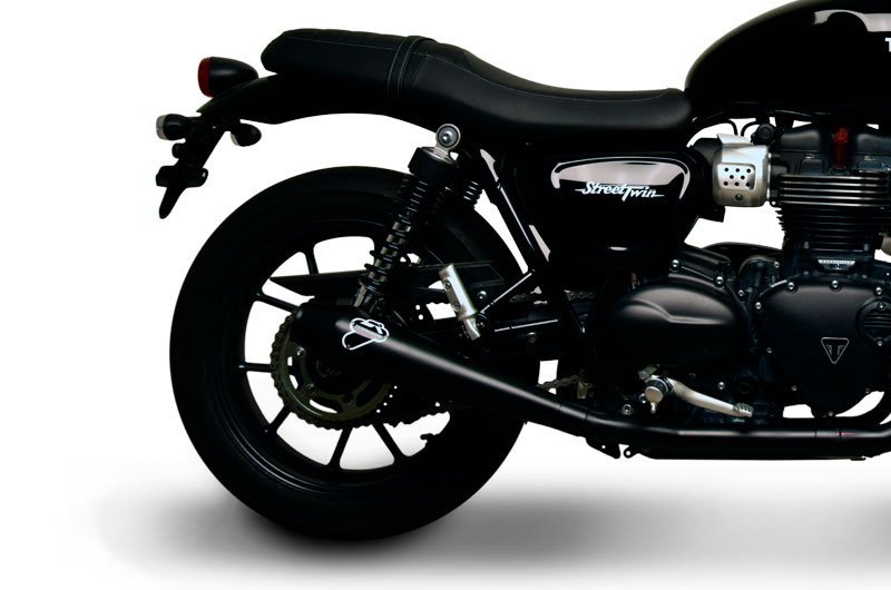 TRIUMPH STREET TWIN COMPLETE SYSTEM STAINLESS BLACK 5
